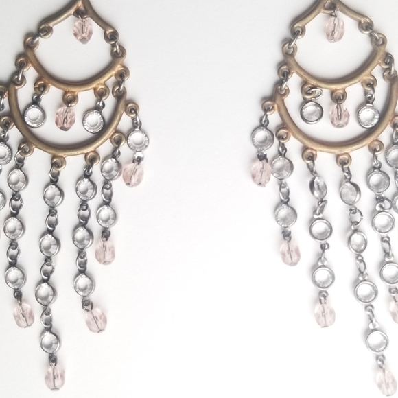 1990s Tear Drop Pools of Light Earrings - Picture 4 of 4